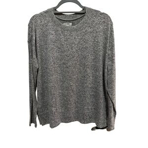 Lucky Brand - NWT - Black / Grey Heather Crew Neck Sweater; Size L